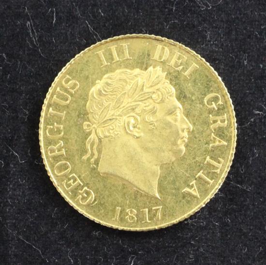 A George III gold half sovereign, 1817,